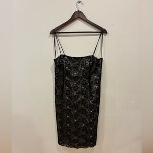 JS Boutique Black Strapless Lace Dress